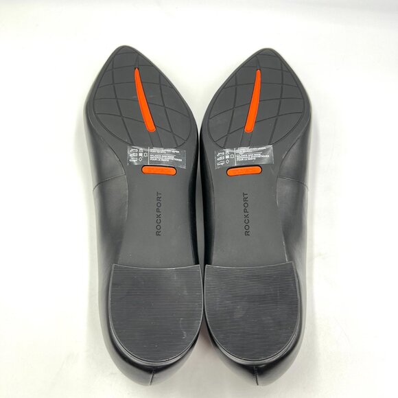 Rockport Womens Size 10.5 Adelyn Black Leather Pointed Toe Ballet Flats Shoes - Picture 9 of 14